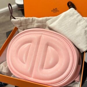 Hermes Pink Crossbody Bag with Quilted Detailing